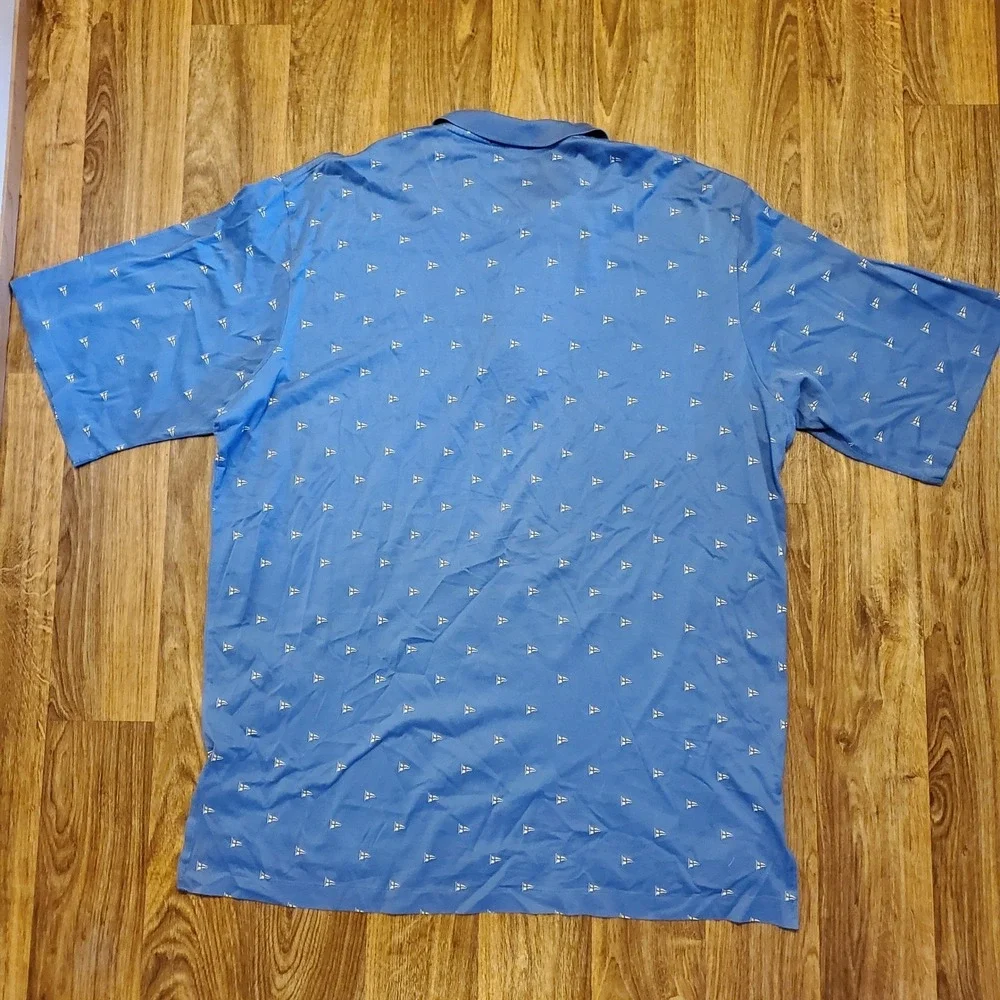 Vtg Polo Ralph Lauren Polo Shirt Men XL Blue Nautical Flag Print Cotton Sailing